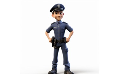 3D Character Boy Police Officer with relevant environment 2