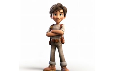 3D-Charakter, Kind, Junge, Zimmermann, mit relevanter Umgebung 2