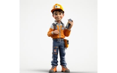 3D Character Child Boy Electrician with relevant environment 4