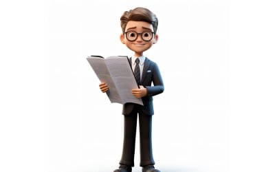 3D Character Child Boy Lawyer with relevant environment 2
