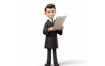 3D Pixar Character Child Boy met relevante omgeving 24