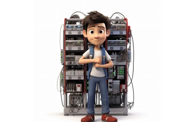 3D pixar Character Child Boy s příslušným prostředím 29