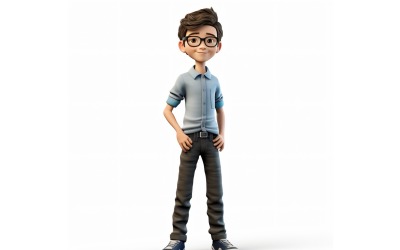 3D pixar Character Child Boy s příslušným prostředím 34