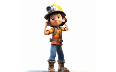 3D pixar Character Child Boy s příslušným prostředím 35