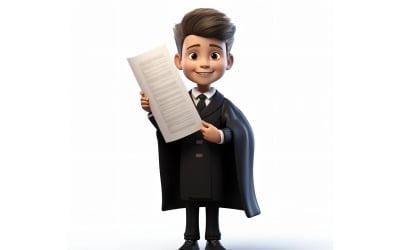 3D pixar Character Child Boy s příslušným prostředím 50