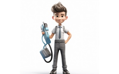 3D pixar Character Child Boy s příslušným prostředím 7