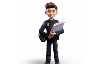 3D pixar Character Child Boy s příslušným prostředím4