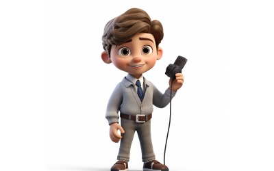 3D-Pixar-Charakter, Kind, Junge mit relevanter Umgebung5
