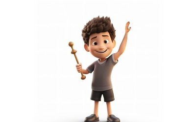 Model 3D pixar Dziecko Chłopiec w odpowiednim otoczeniu 37