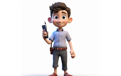 Personaggio 3D pixar Bambino Ragazzo con ambiente pertinente 53