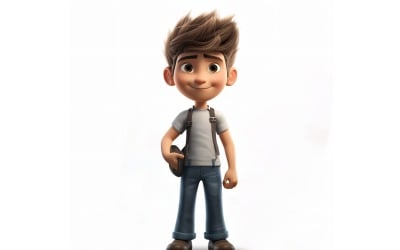 Personaggio bambino 3D pixar con ambiente pertinente 55