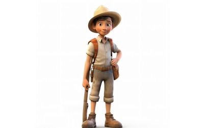 Personnage Pixar Enfant Garçon avec environnement pertinent 27 modèle 3D