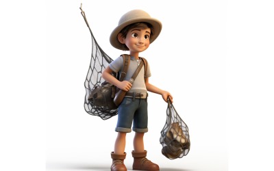 Personnage Pixar Enfant Garçon avec environnement pertinent 38 modèle 3D