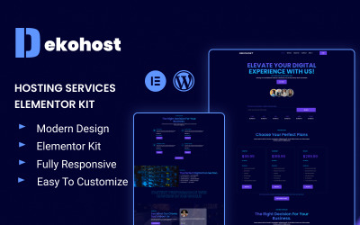 Dekohost - Szablon strony internetowej dostawcy usług hostingowych - zestaw Elementor