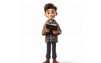 3D Pixar Character Child Boy met relevante omgeving 120