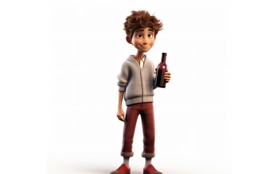 3D Pixar Character Child Boy met relevante omgeving 61