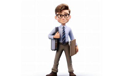 3D Pixar Character Child Boy met relevante omgeving 62