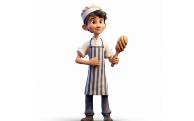 3D Pixar Character Child Boy met relevante omgeving 67