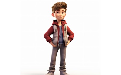 3D Pixar Character Child Boy met relevante omgeving 74