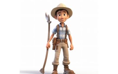 3D Pixar Character Child Boy met relevante omgeving 91