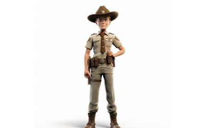 3D pixar Character Child Boy s příslušným prostředím 123