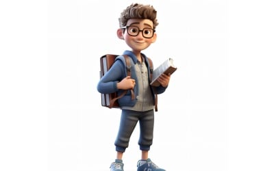 3D pixar Character Child Boy s příslušným prostředím 94