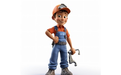 3D pixar Character Child Boy s příslušným prostředím 99