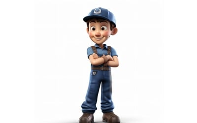3D Pixar Character Child Boy met relevante omgeving 68