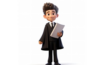 3D Pixar Character Child Boy met relevante omgeving 96