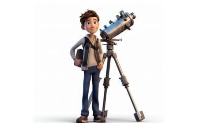 3D-Pixar-Charakter, Kind, Junge mit entsprechender Umgebung 79