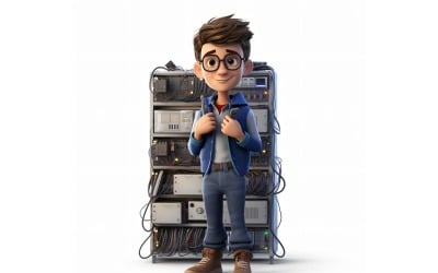 3D-Pixar-Charakter Kind Junge mit relevanter Umgebung 113