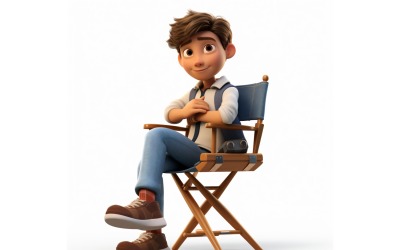 3D-Pixar-Charakter, Kind, Junge mit relevanter Umgebung 85