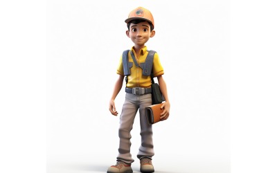 3D pixar Karakter Child Boy megfelelő környezettel 108