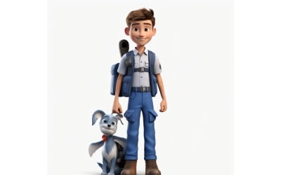 3D pixar Karakter Child Boy megfelelő környezettel 71