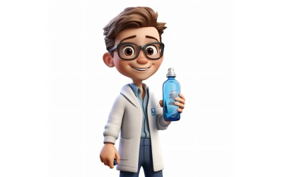 3D pixar Karakter Child Boy megfelelő környezettel 76