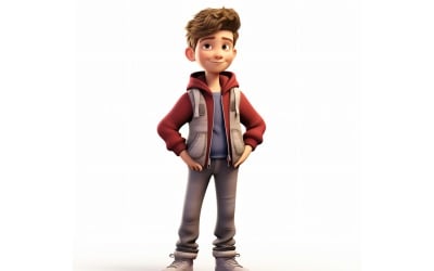 Model 3D pixar Dziecko Chłopiec z odpowiednim otoczeniem 74