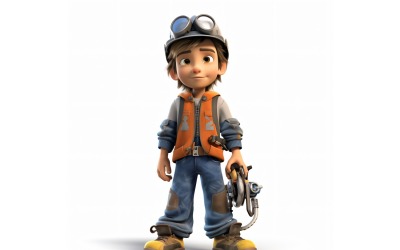Personagem 3D da pixar Criança Menino com ambiente relevante 60