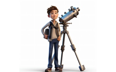 Personaggio bambino 3D pixar con ambiente pertinente 79