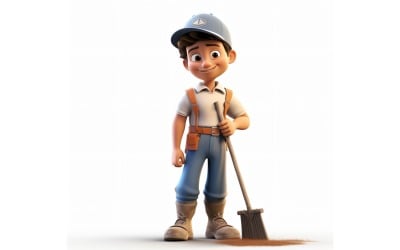 Personaje de Pixar 3D Niño Niño con entorno relevante 122