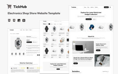 TickHub - Modello di sito web e-commerce per negozio di elettronica