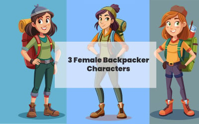 A Backpacker Young Women Funny Full Body