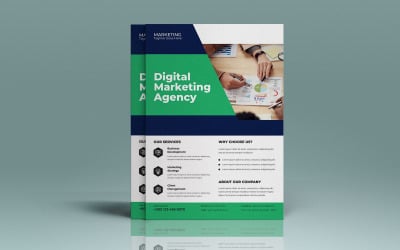 Agencja marketingu cyfrowego Corporate Business Flyer Design Vector Template