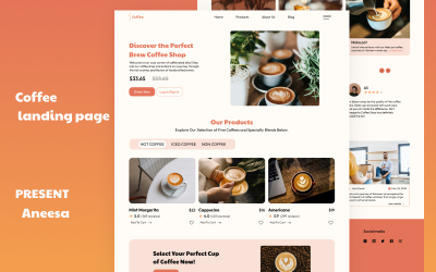Coffee Landing Page UI Elements