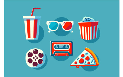Coleção de ilustração de objetos coloridos de teatro