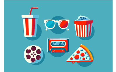 Collection d&amp;#39;objets de théâtre colorés Illustration