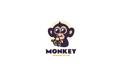 Logotipo de desenho animado da mascote do macaco 8