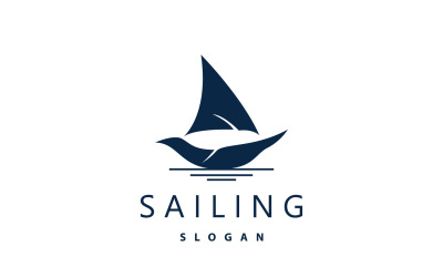 Sailboat Logo Design halászhajó illusztráció V5