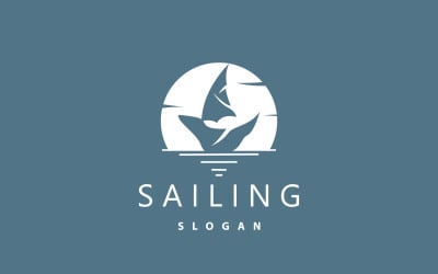 Sailboat Logo Design halászhajó illusztrációV14