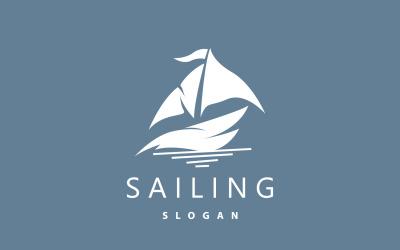 Sailboat Logo Design horgászcsónak illusztráció V10