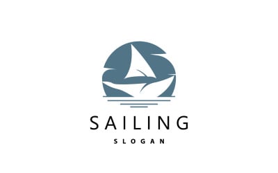 Yelkenli Logo Tasarımı Balıkçı Teknesi IllustrationV17